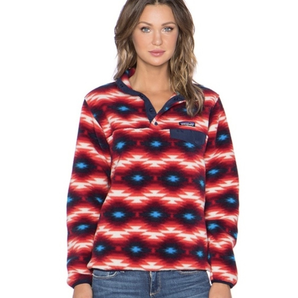 Patagonia Synchilla T Snap Red Wild Desert Pullover Fleece